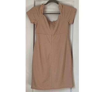 lulus Dress mini off the shoulder nude blush tan Woman's Size S bodycon